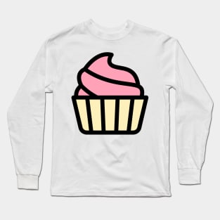 Pink Cupcake Cartoon Icon Long Sleeve T-Shirt